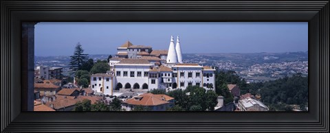 Framed Palace in a city, Palacio Nacional De Sintra, Sintra, Lisbon, Portugal Print