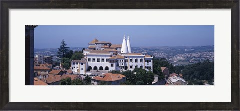 Framed Palace in a city, Palacio Nacional De Sintra, Sintra, Lisbon, Portugal Print