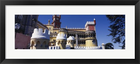 Framed Palace in a city, Palacio Nacional Da Pena, Sintra, Lisbon, Portugal Print