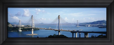 Framed Ting Kaw &amp; Tsing Ma Bridge Hong Kong China Print