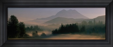 Framed Sunrise, Mount Rainier Mount Rainier National Park, Washington State, USA Print