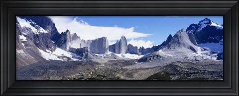 Framed Snow Covered Peaks,Torres Del Paine National Park, Patagonia, Chile Print