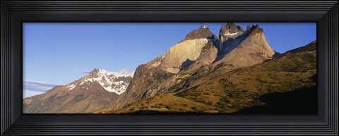 Framed Low angle view of a mountain range, Torres Del Paine National Park, Patagonia, Chile Print