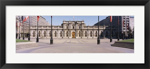 Framed Facade of a palace, Plaza De La Moneda, Santiago, Chile Print