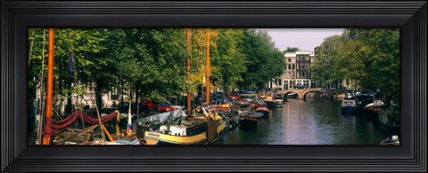 Framed View of a Canal, Netherlands, Amsterdam Print