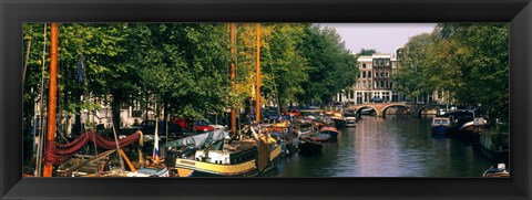 Framed View of a Canal, Netherlands, Amsterdam Print