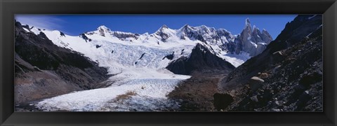 Framed Glacier on a mountain range, Argentine Glaciers National Park, Patagonia, Argentina Print