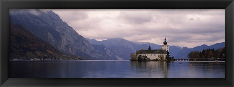 Framed Fort on an island in a lake, Schloss Ort, Traunsee, Gmunden, Upper Austria, Austria Print