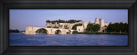 Framed France, Vaucluse, Avignon, Palais des Papes, Pont St-Benezet Bridge, Fort near the sea Print
