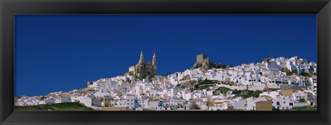 Framed Low angle view of a town, Olvera, One of the White Villages of Andalucia, Cadiz Province, Spain Print