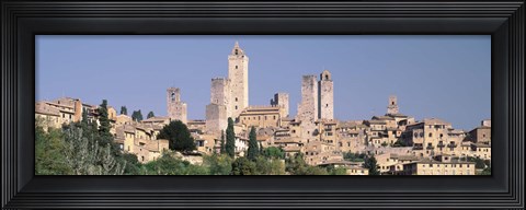 Framed Italy, Tuscany, Towers of San Gimignano, Medieval town Print