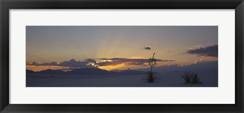 Framed Clouds over a desert at sunset, White Sands National Monument, New Mexico, USA Print