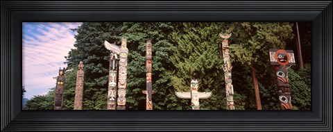 Framed Totem poles in a park, Stanley Park, Vancouver, British Columbia, Canada Print