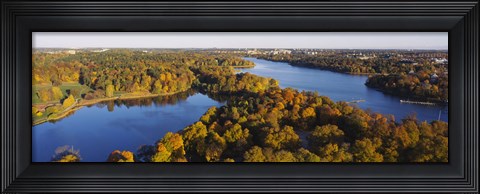 Framed High angle view of a forest, Wenner-Gren Center, Brunnsviken, Stockholm, Sweden Print