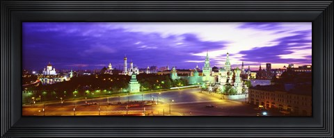 Framed Russia, Moscow, Red Square at night Print