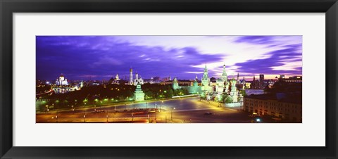 Framed Russia, Moscow, Red Square at night Print