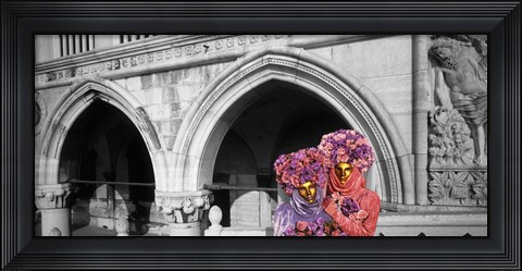 Framed Italy, Venice, Palazzo Ducale, masquerade Print