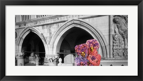 Framed Italy, Venice, Palazzo Ducale, masquerade Print