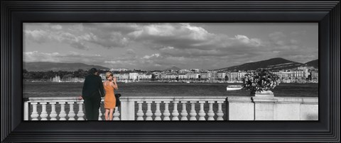 Framed Couple at Leman Geneva Switzerland Print