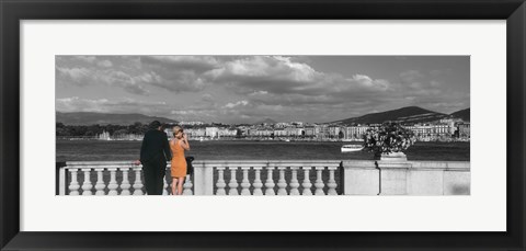 Framed Couple at Leman Geneva Switzerland Print