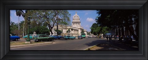 Framed Building along a road, Capitolio, Havana, Cuba Print