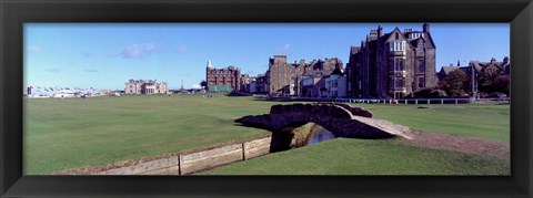 Framed Footbridge in a golf course, The Royal and Ancient Golf Club of St Andrews, St. Andrews, Fife, Scotland Print