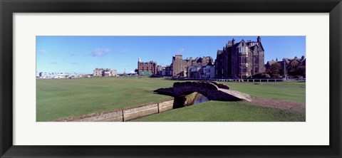 Framed Footbridge in a golf course, The Royal and Ancient Golf Club of St Andrews, St. Andrews, Fife, Scotland Print