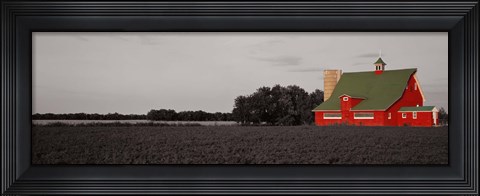 Framed Red Barn, Kankakee, Illinois, USA Print