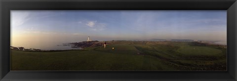 Framed Golf course with a lighthouse in the background, Turnberry, South Ayrshire, Scotland Print