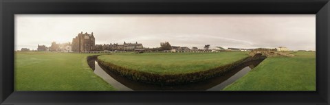 Framed Golf course with buildings in the background, The Royal and Ancient Golf Club, St. Andrews, Fife, Scotland Print