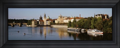 Framed Buildings at the waterfront, Prague, Czech Republic Print