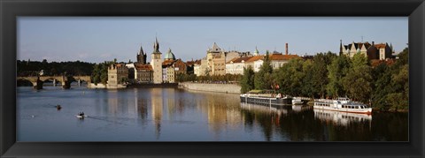 Framed Buildings at the waterfront, Prague, Czech Republic Print
