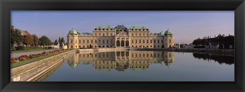 Framed Austria, Vienna, Belvedere Palace, View of a manmade lake outside a vintage building Print