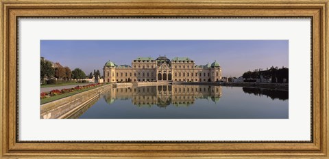 Framed Austria, Vienna, Belvedere Palace, View of a manmade lake outside a vintage building Print