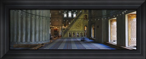 Framed Interior of a mosque, Istanbul, Turkey Print
