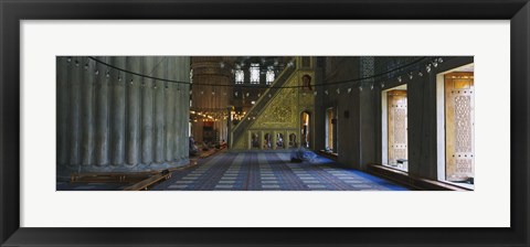 Framed Interior of a mosque, Istanbul, Turkey Print