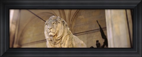 Framed Germany, Munich, Lion sculpture in front of a building Print