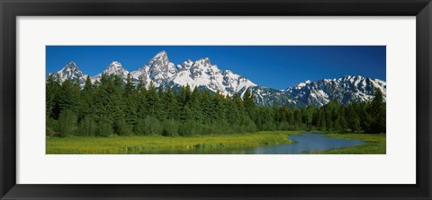 Framed Trees along a river, Near Schwabachers Landing, Grand Teton National Park, Wyoming Print