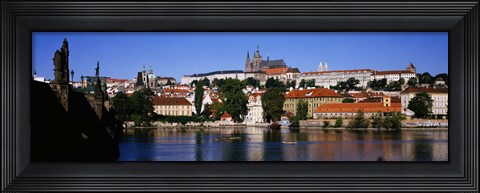 Framed Lake in front of a city, Charles Bridge, Prague, Czech Republic Print