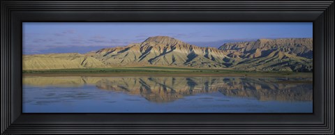 Framed Reflection of hills in a lake, Cayirhan, Turkey Print