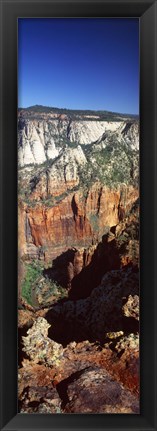 Framed End of road to Zion Narrows, Zion National Park, Utah, USA Print