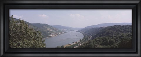 Framed Germany, Bacharach, Lorch, Bridge over the Rhine river Print