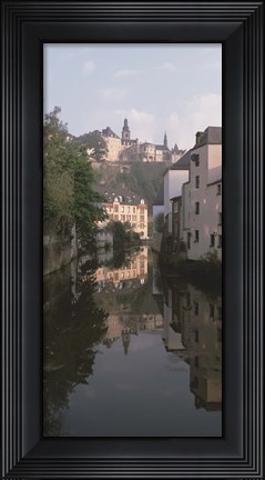 Framed Luxembourg, Luxembourg City, Alzette River Flowing through Grund District Print