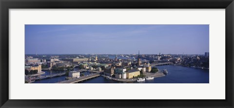 Framed High angle view of buildings viewed from City Hall, Stockholm, Sweden Print