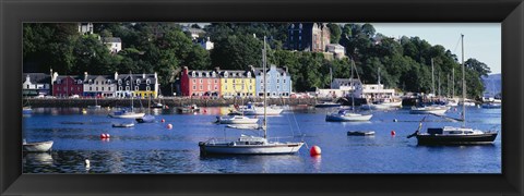 Framed Boats docked at a harbor, Tobermory, Isle of Mull, Scotland Print