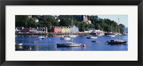 Framed Boats docked at a harbor, Tobermory, Isle of Mull, Scotland Print