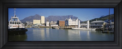 Framed Boats Docked At A Harbor, Cape Town, South Africa Print