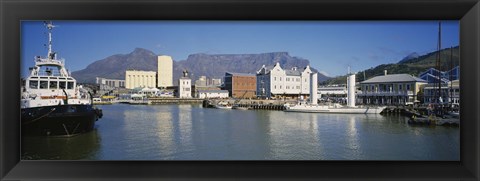 Framed Boats Docked At A Harbor, Cape Town, South Africa Print