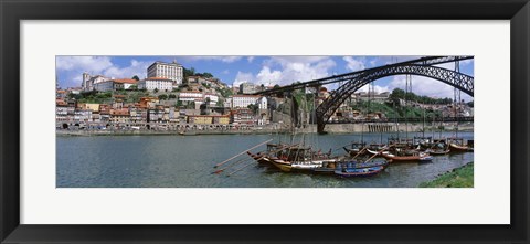 Framed Bridge Over A River, Dom Luis I Bridge, Douro River, Porto, Douro Litoral, Portugal Print