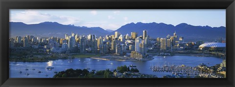 Framed Skyscrapers at the waterfront, Vancouver, British Columbia, Canada Print